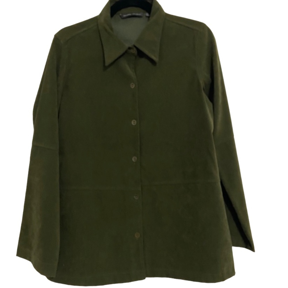 ZARA Vintage 90s Faux Suede Shirt Jacket